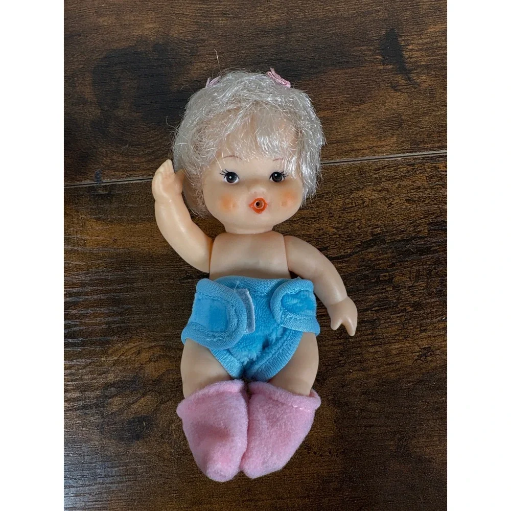 Set of 3 Vintage Baby Dolls - Blue, Pink & Cream